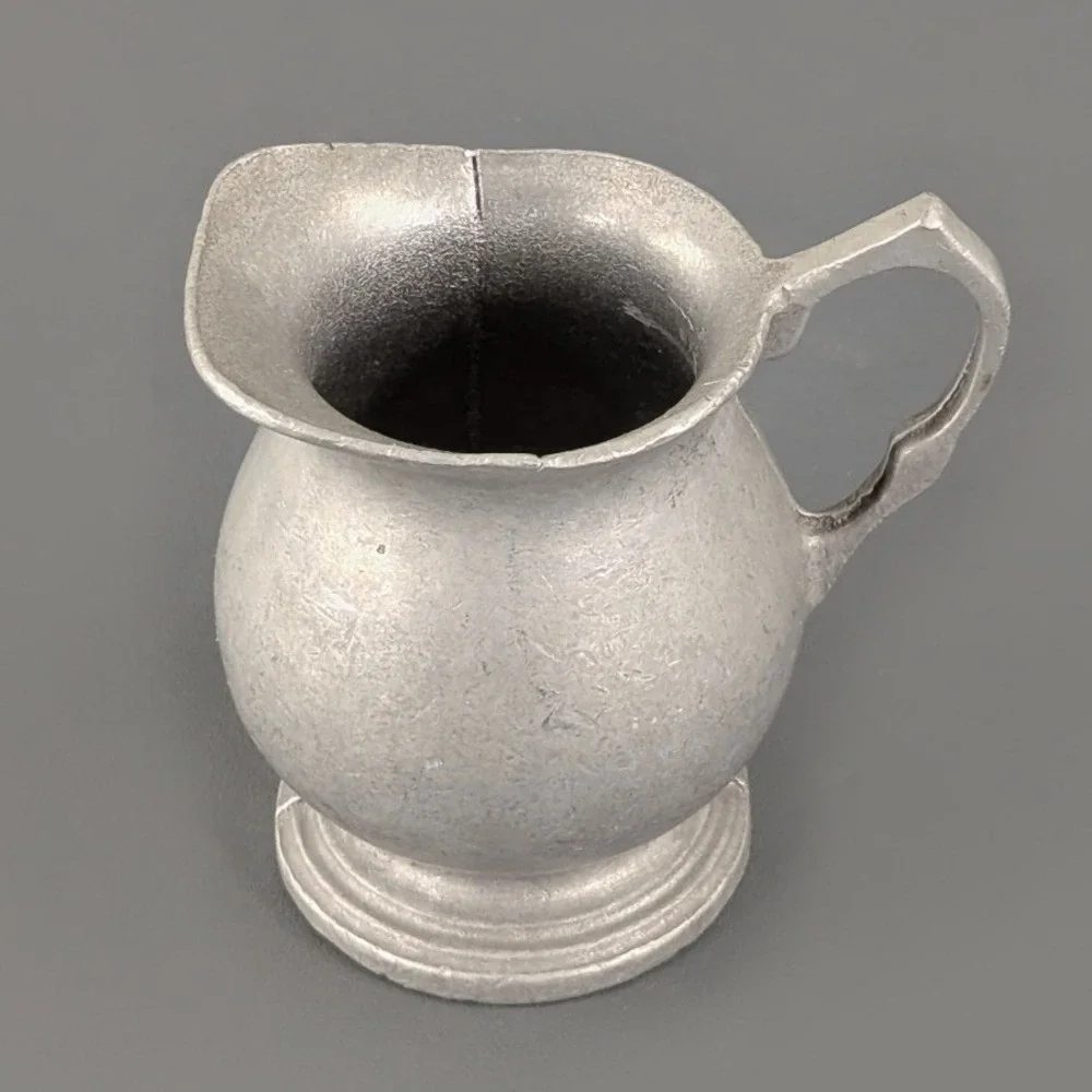 Vintage Pewter Mini Creamer Pitcher 3.5 Inch Small Silver Tone Jug